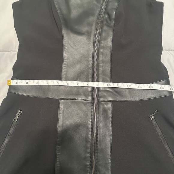 Kathy Heyndels Black Faux Leather Moto A-Line Dress Size 3 (US Medium) - Picture 10 of 10